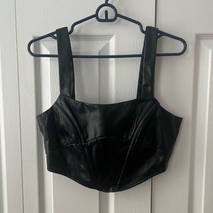 NWT Faux Leather Corset Top